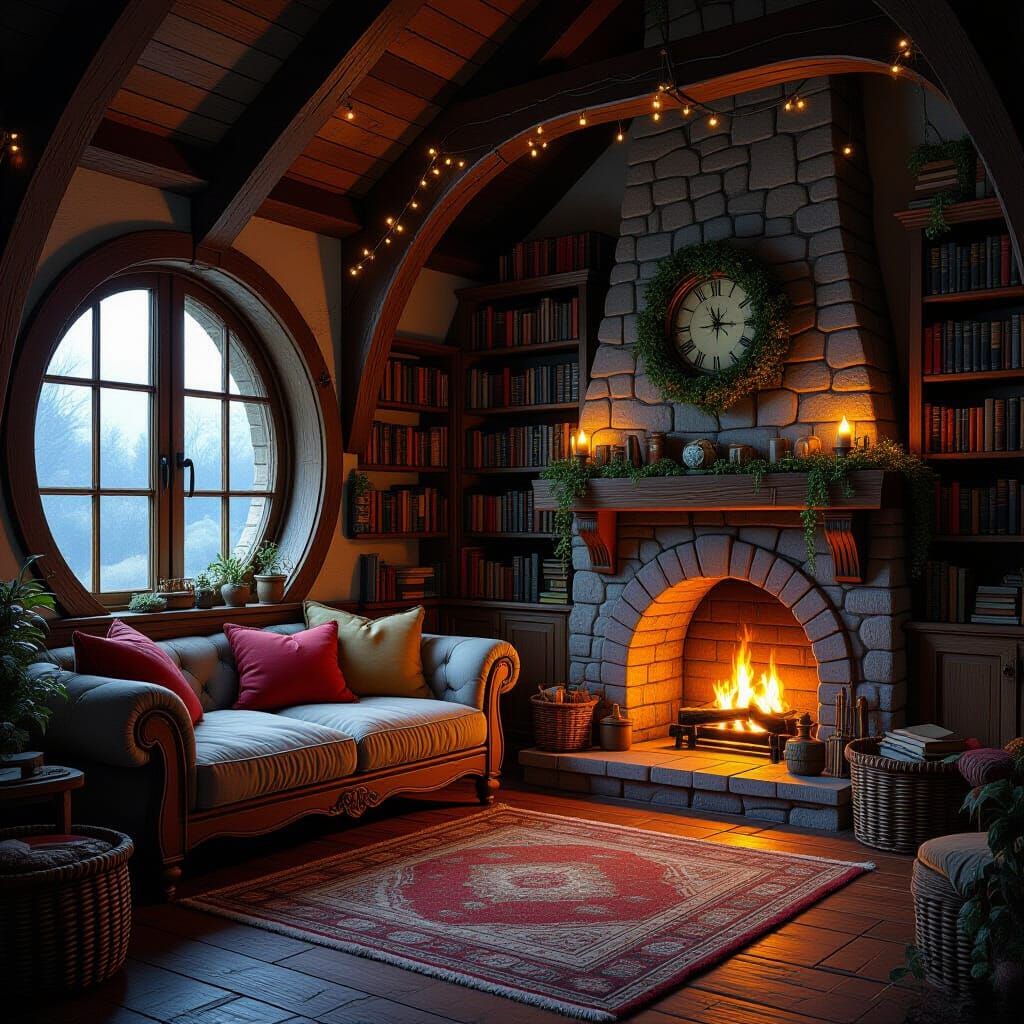 Hobbit Cottage Reading Den with Enchanted Fairy Lights