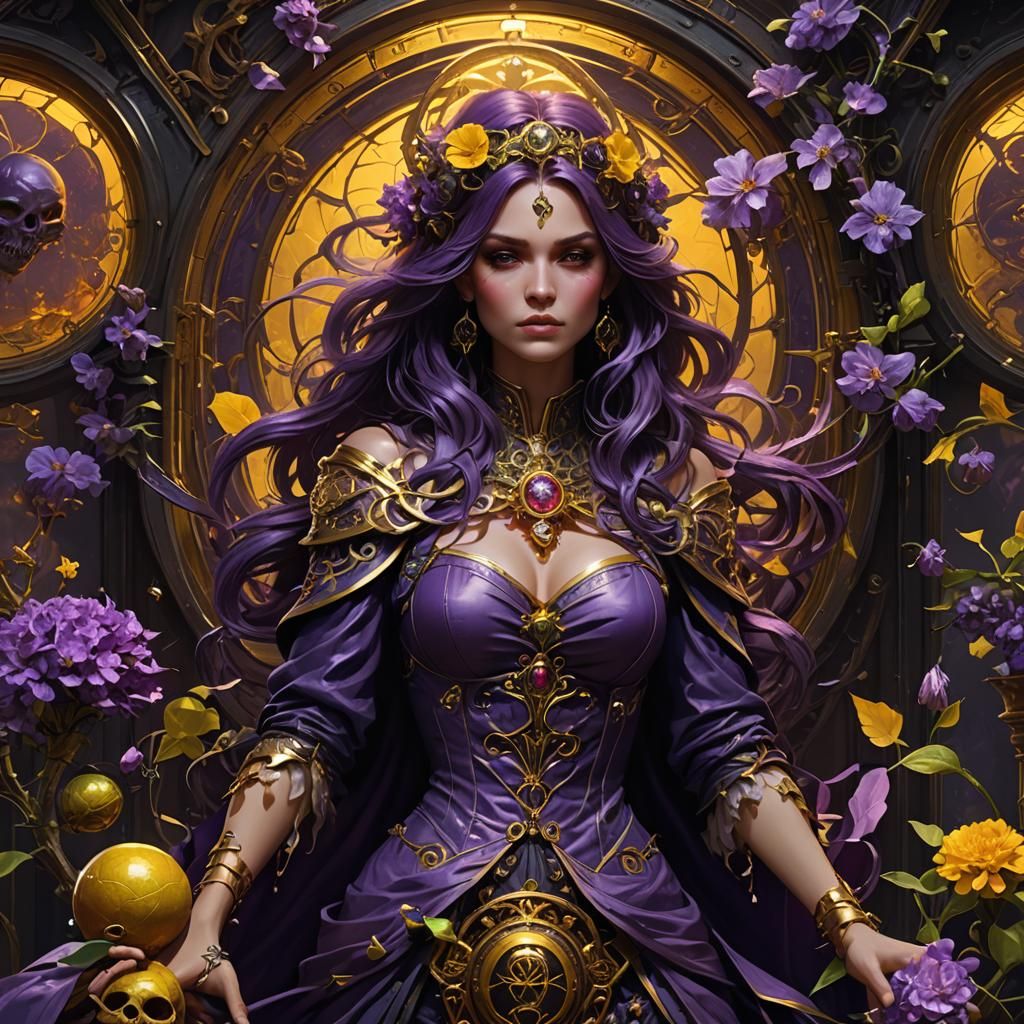 Poison: Dark Fantasy Art in Purple and Yellow