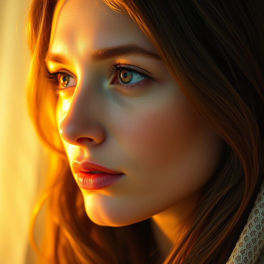 Serene Contemplation in Golden Light