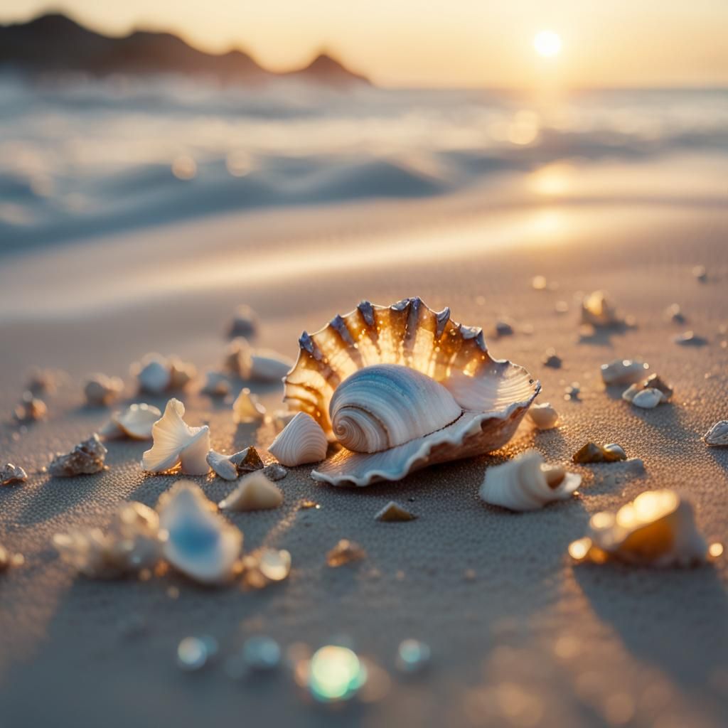 Macro Photo of Shells and Stardust on Alien Beach