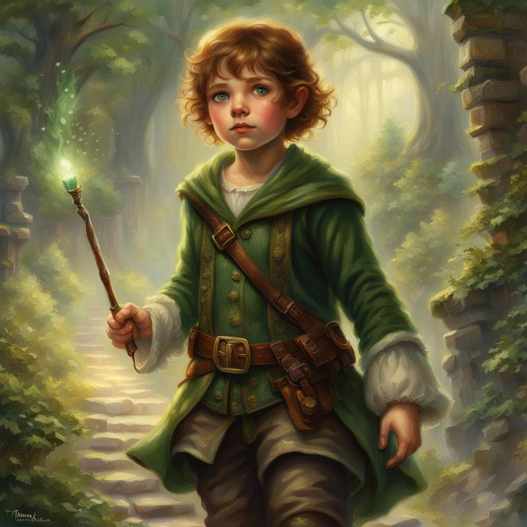 Halfling Criminal with Freckles in Ethereal Fantasy Style