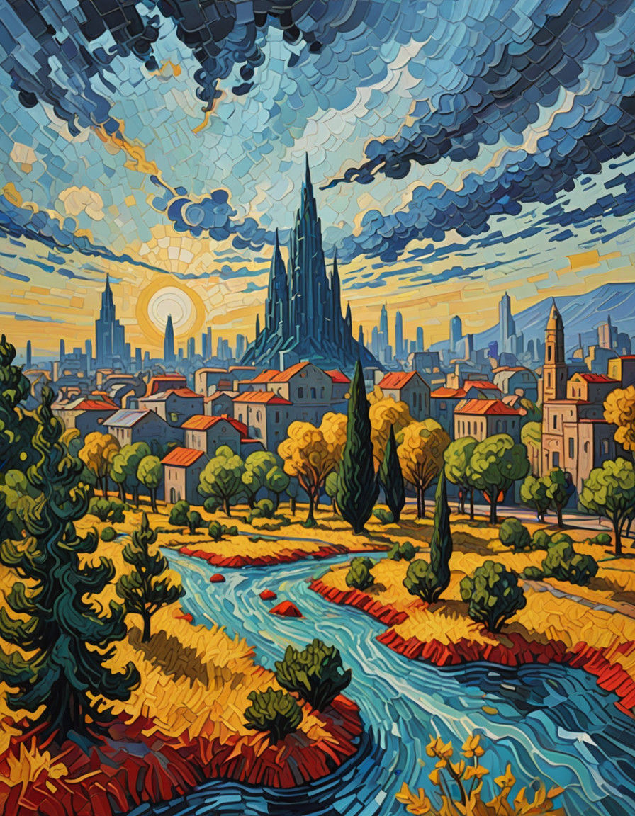 Ethereal Metropolis Transforms in Neo-Surrealism Style