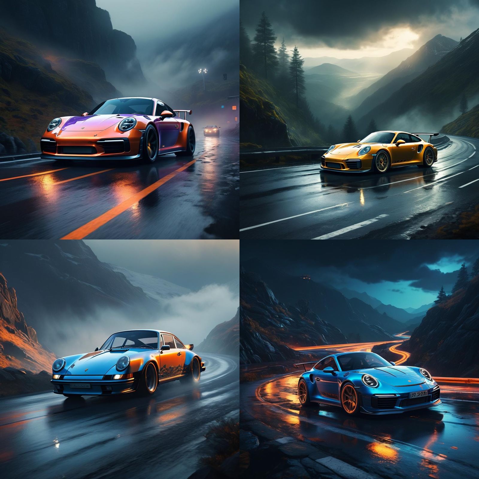 Porsche 911 Drifting: Detailed Matte Painting