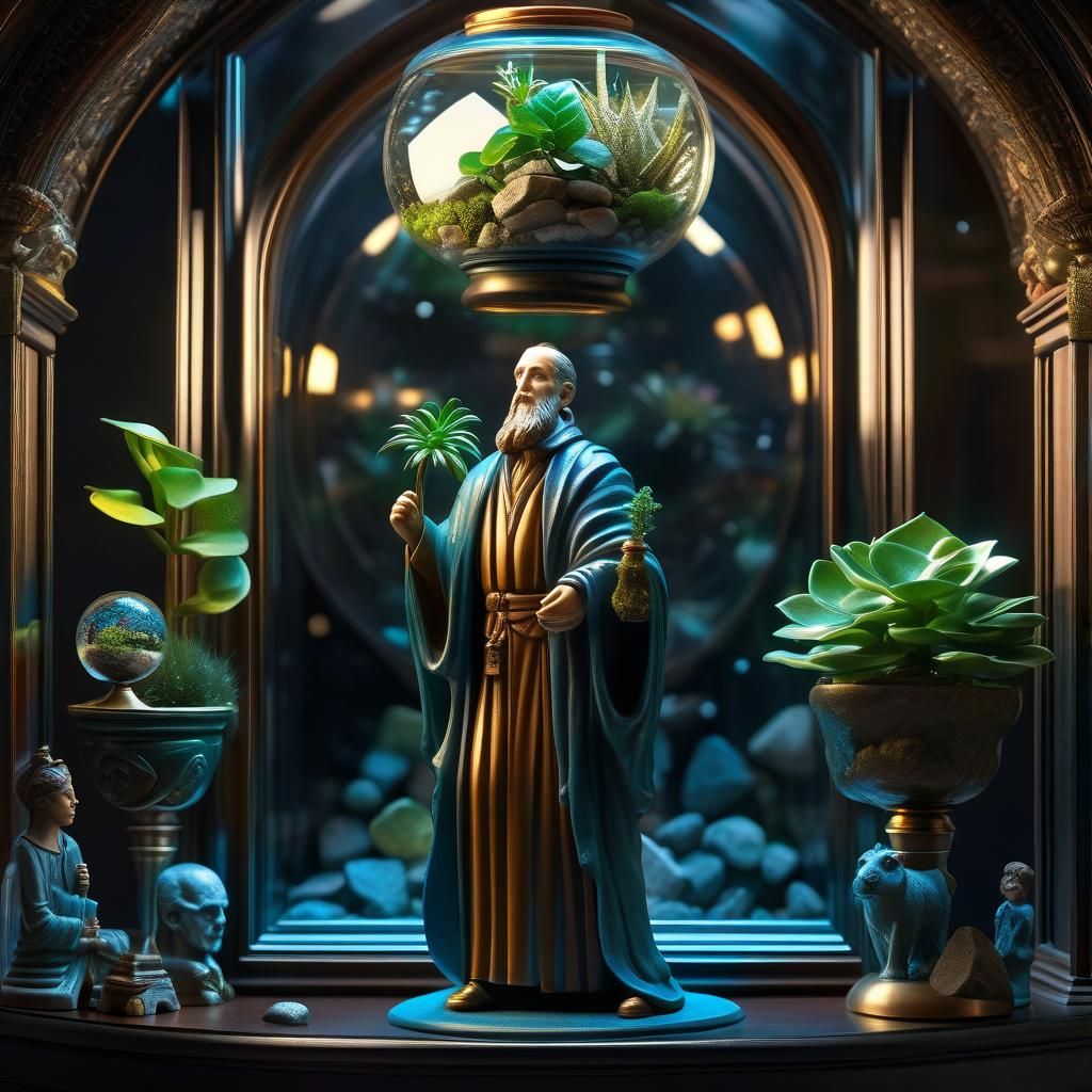 Terrarium Fantasy Art in Maximalist Style
