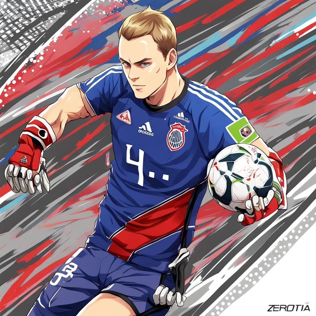 Manuel Neuer Portrait in Anime Style