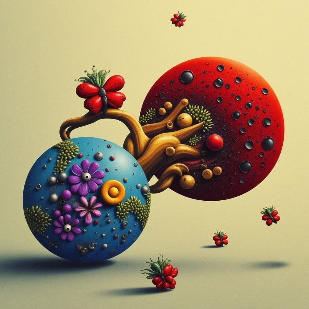 Dark Floral AI Art in Minimalist Style