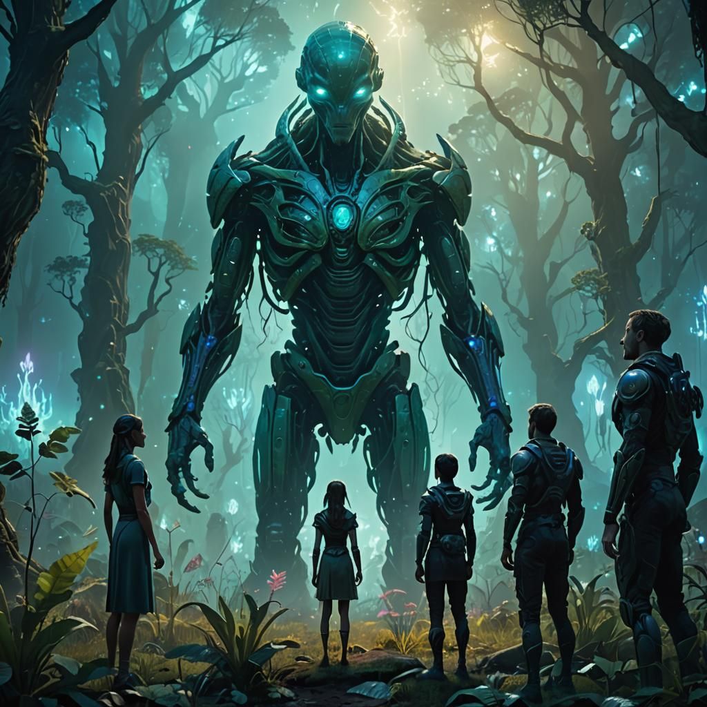 First Contact on Bioluminescent Alien World