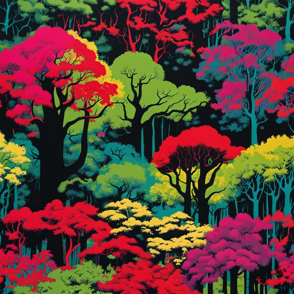 Eldritch Forest in Pop Art Style