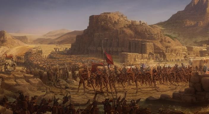 Epic Battles of Antiquity: Detailed Matte Painting