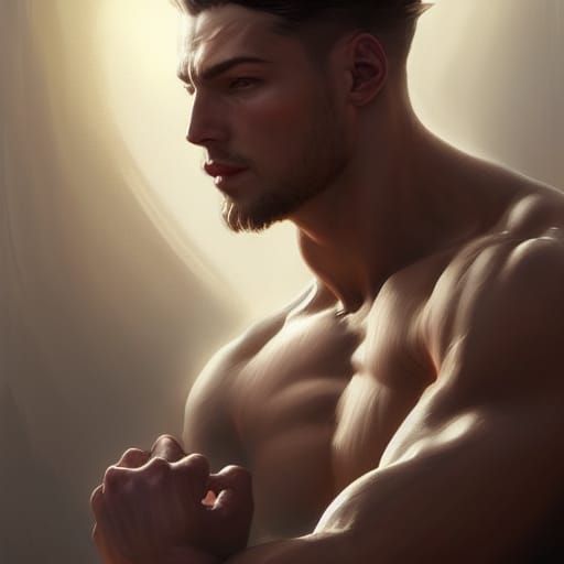 Hyperdetailed Portrait of a Muscular Boy in Digital Art