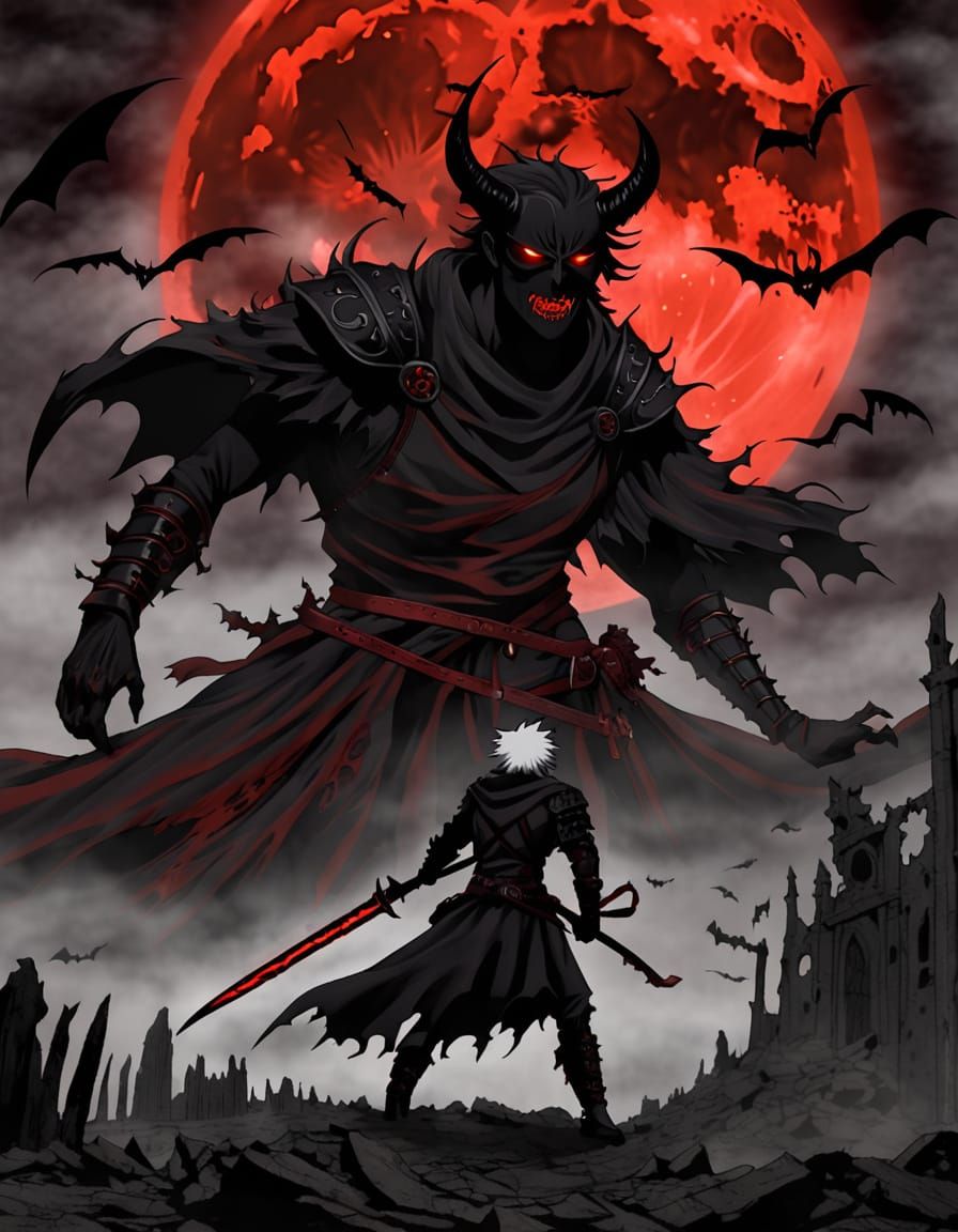 Fearless Demon Slayer in Dark Fantasy Realm