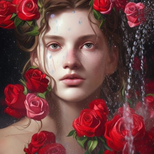 Bullfighter in Roses: Hyperdetailed Concept Art