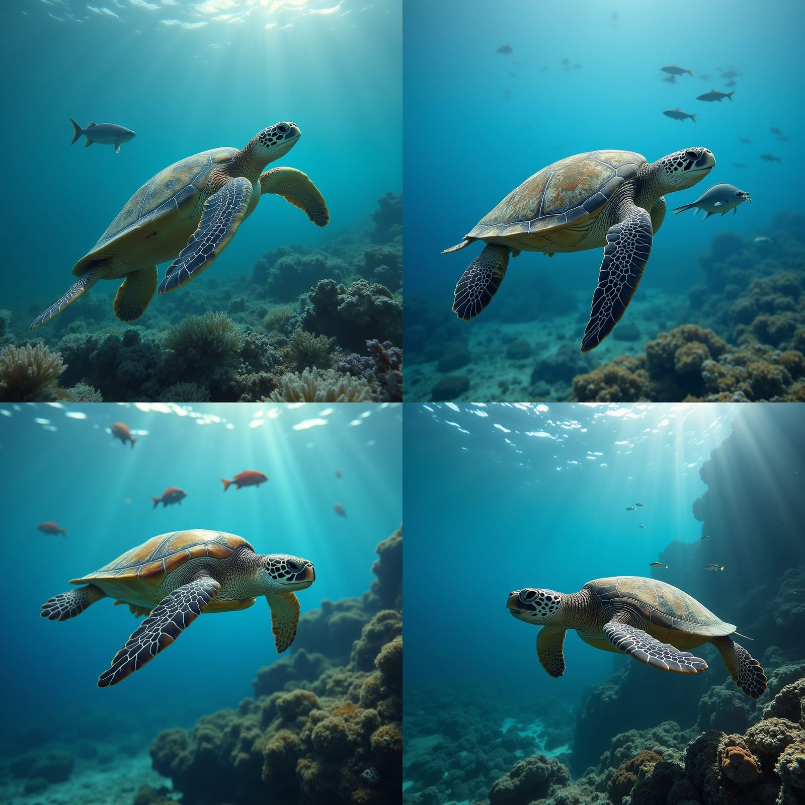 Sea Turtle's Underwater Feast