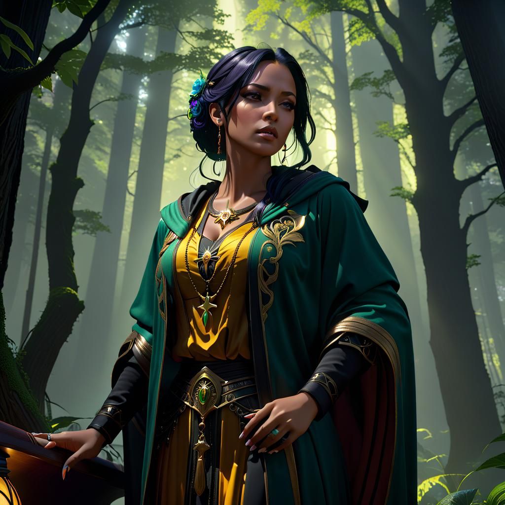 Sorrowful Stag in Moody Forest, Golden Age Illustration