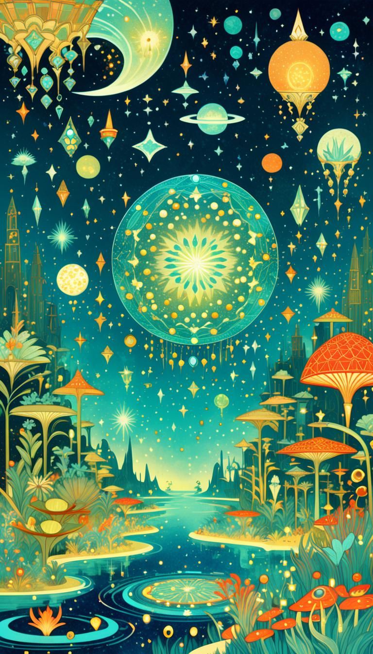 Galactic Oasis in Fantasycore Style