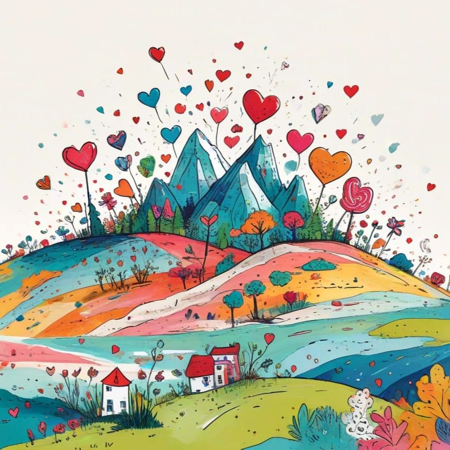 Vibrant Candy Island Doodles