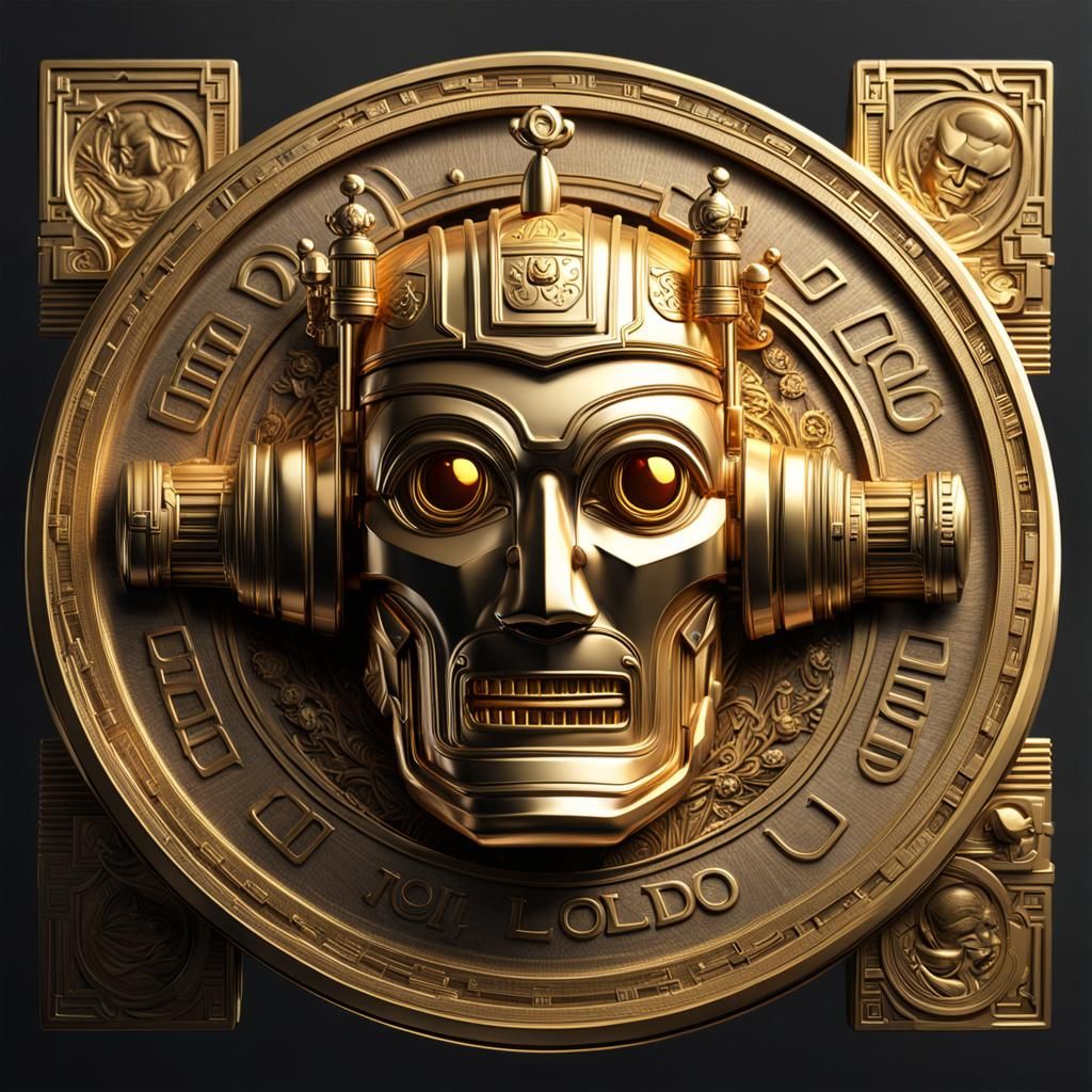 Robot Overlord Coin in Detailed Matte Style