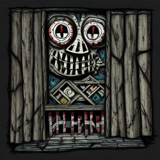 Horror Storybook Illustration in Dubuffet Style