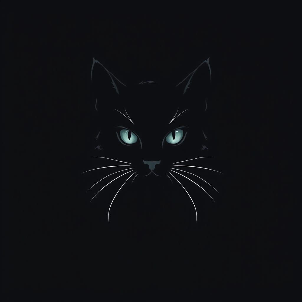 Mysterious Catman Silhouette in Dark Background