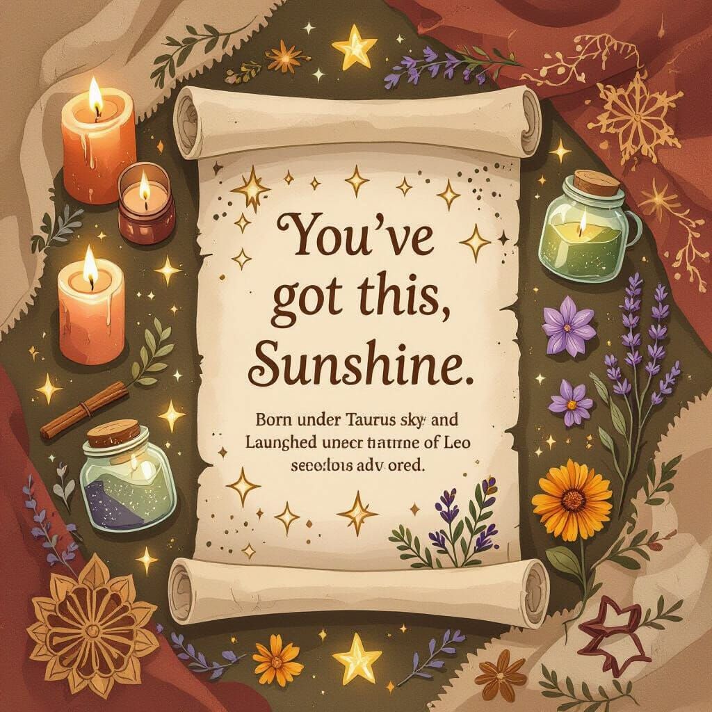 Enchanted Still Life with Candles and Herbs