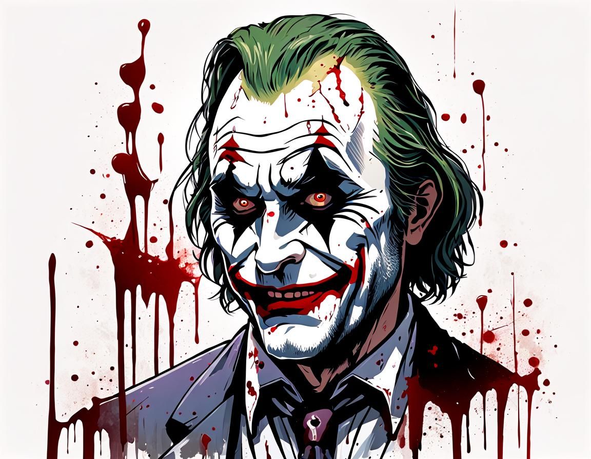 Psychedelic Neo-Punk Portrait of a Scarred Man