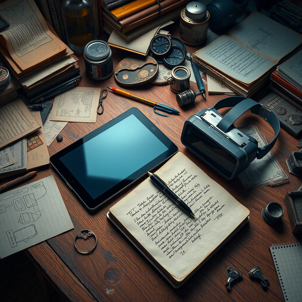 Academics Desk as Photorealistic Digital Art