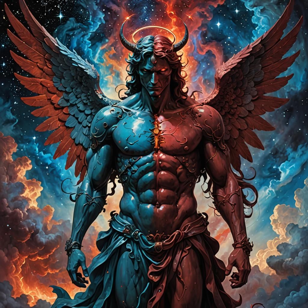 Angelic Demon Torso's: Realms Divided in Matte Painting