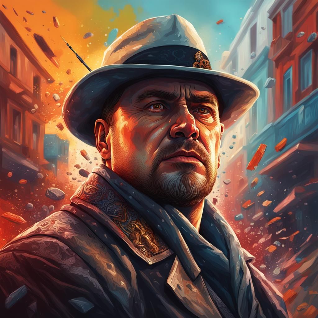Hyperrealistic Portrait of a Russian Mafia Man