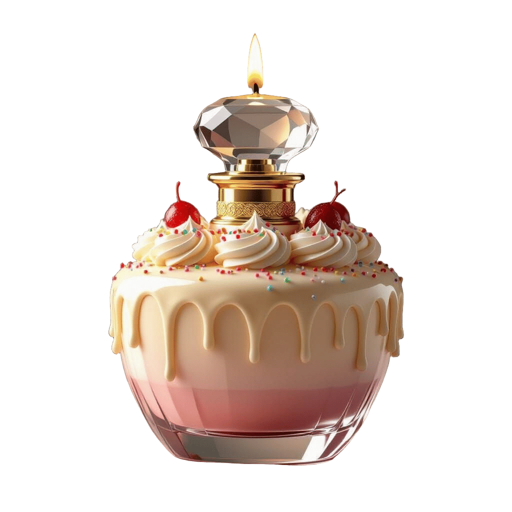 Birthday Perfume Bottle with Candle and Drizzle