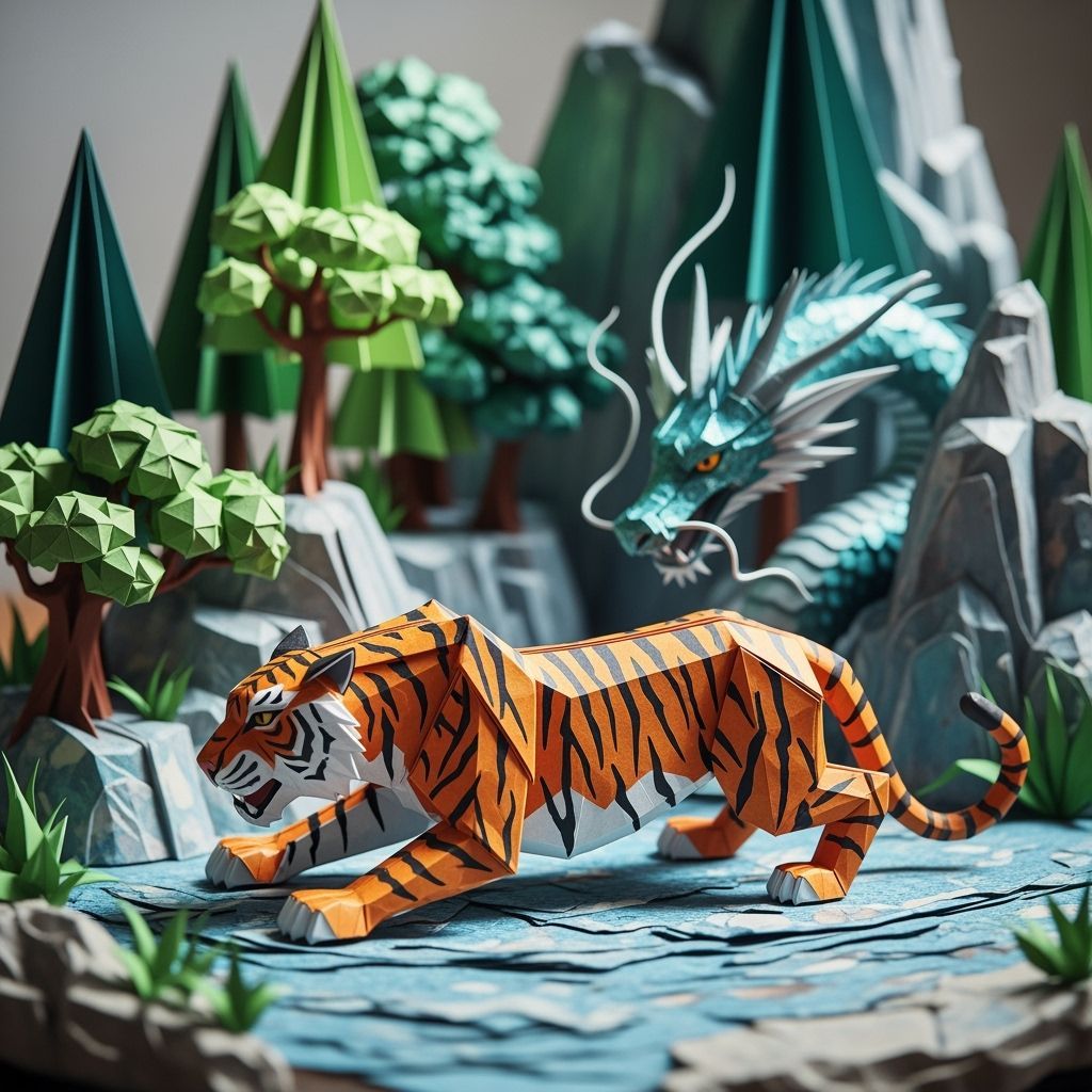 Crouching Tiger and Hidden Dragon Origami