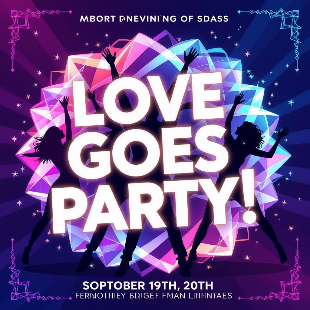 Vibrant Dance Party Poster With Dynamic Typography