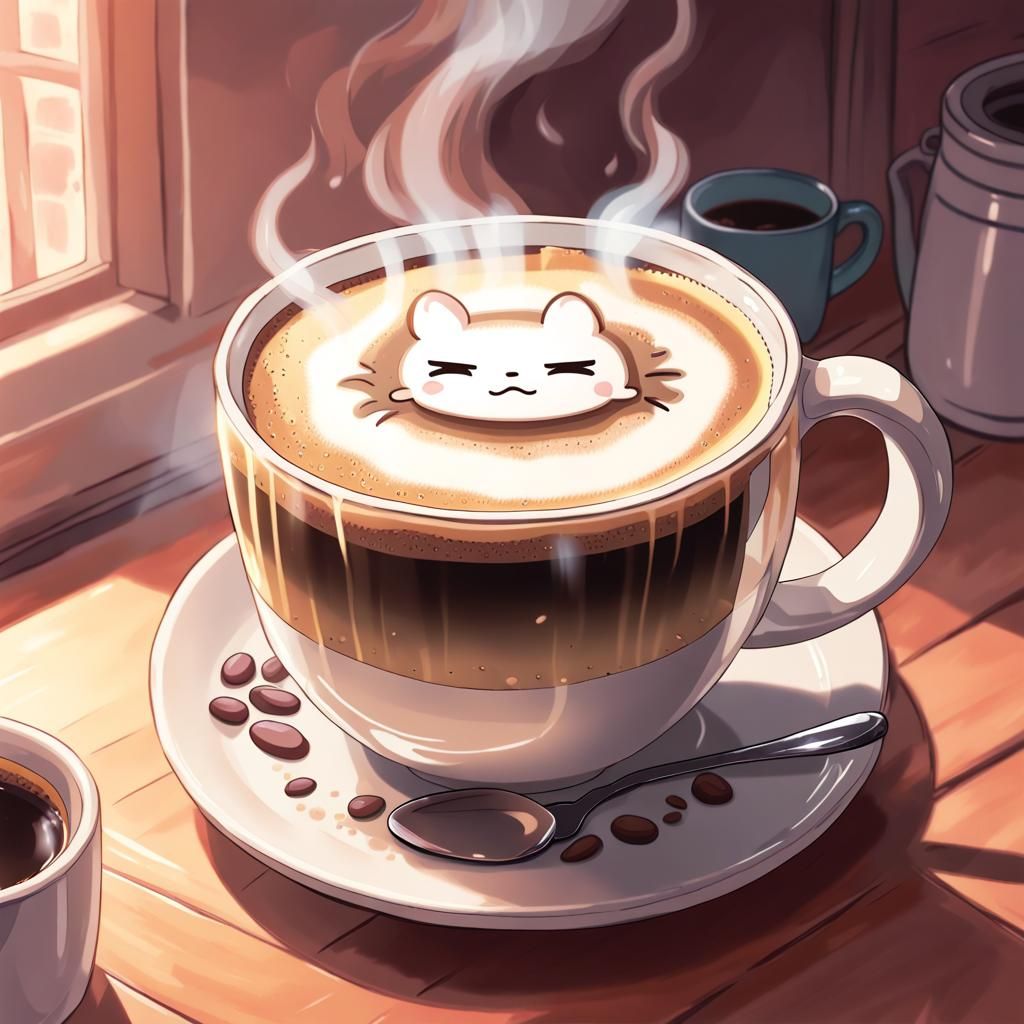 Cozy Anime Coffee Cup, Studio Ghibli Style