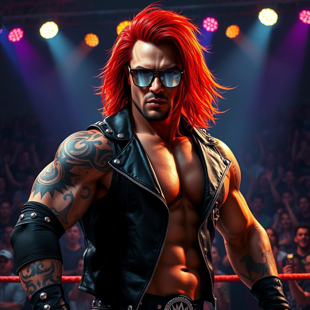 Mystical Wrestler in Dark Fantasy Style