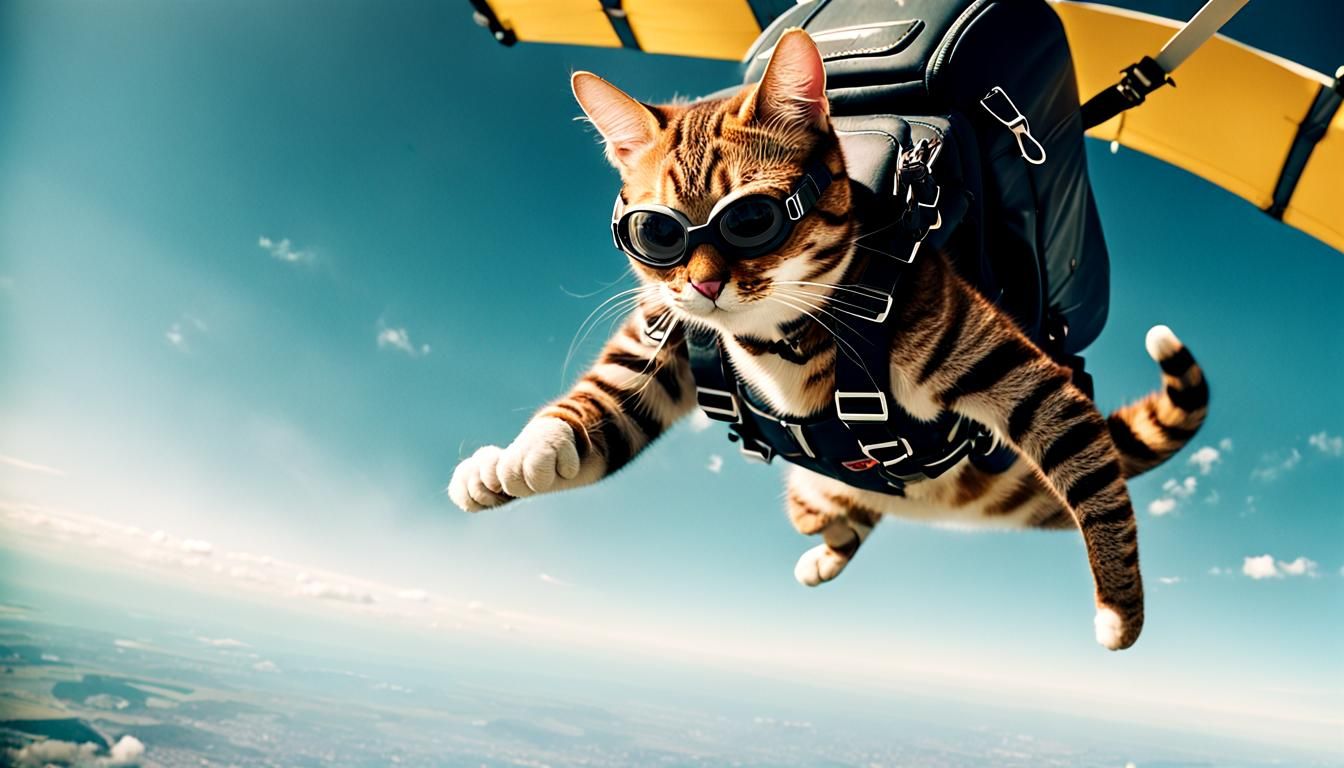 Cinematic Cat Skydiving Adventure
