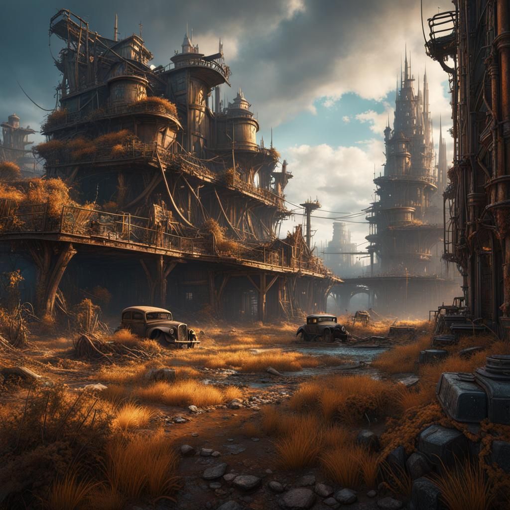 Post-Apocalyptic Wonderland: Detailed Matte Painting