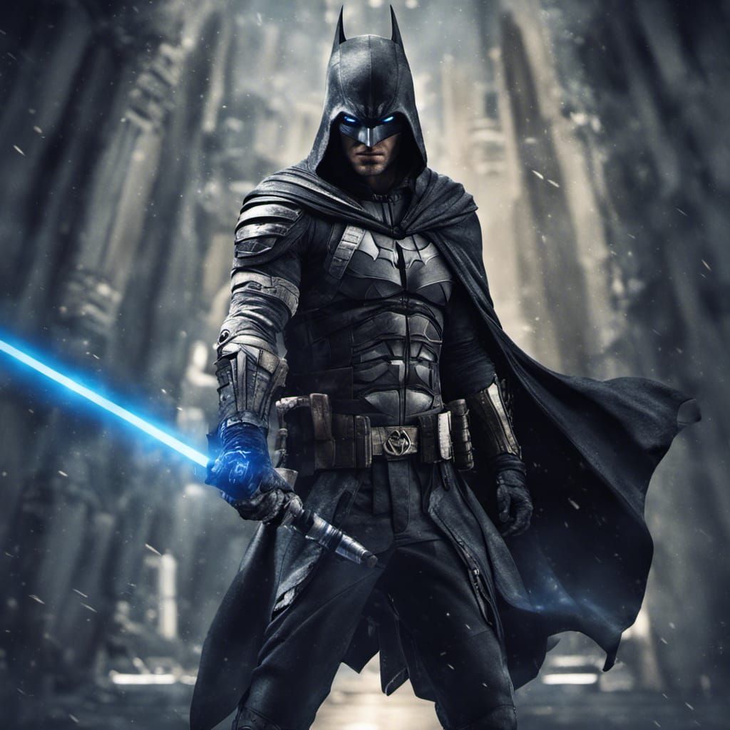Lightsaber Duelist in Batman-Inspired Assassin's Creed Suit