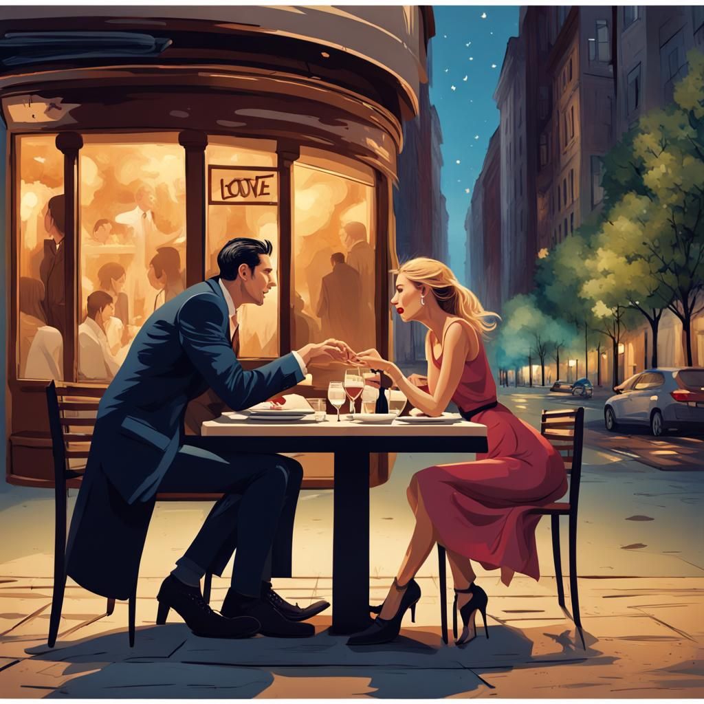 Romantic Dinner During Meteorite Apocalypse: Realistic Portr...