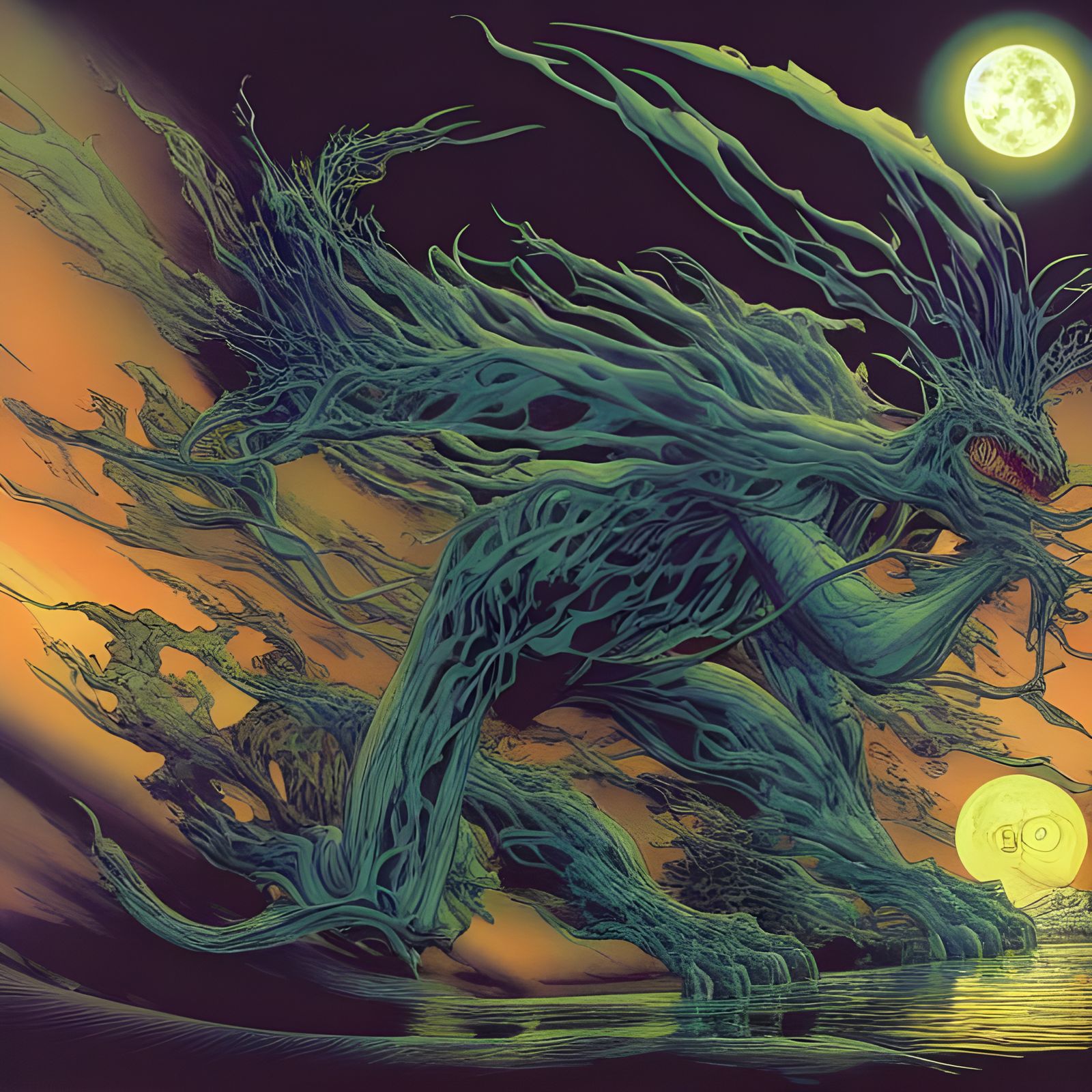 Monstrous Fusion: Futuristic Beauty in Detailed Render