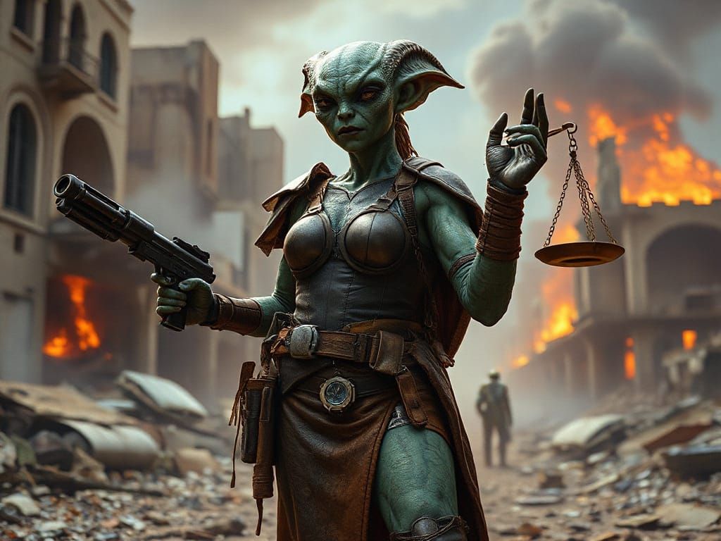 Miraluka Alien as Arbiter of Justice in Ruins