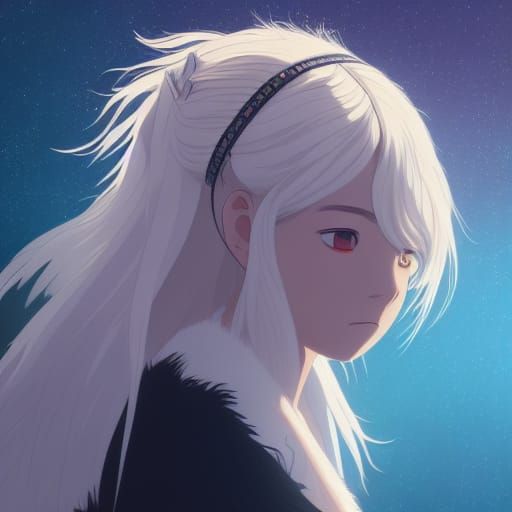 Anime Huntress in Studio Ghibli Style