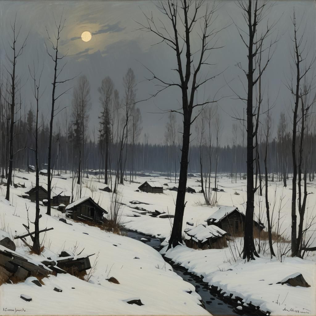 Grimdark Landscape in Levitan Style