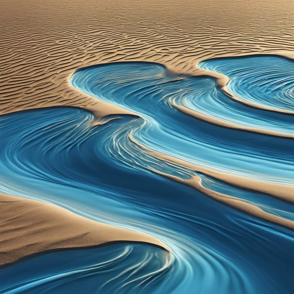 Ethereal Water Creature in Surreal Desert Landscape