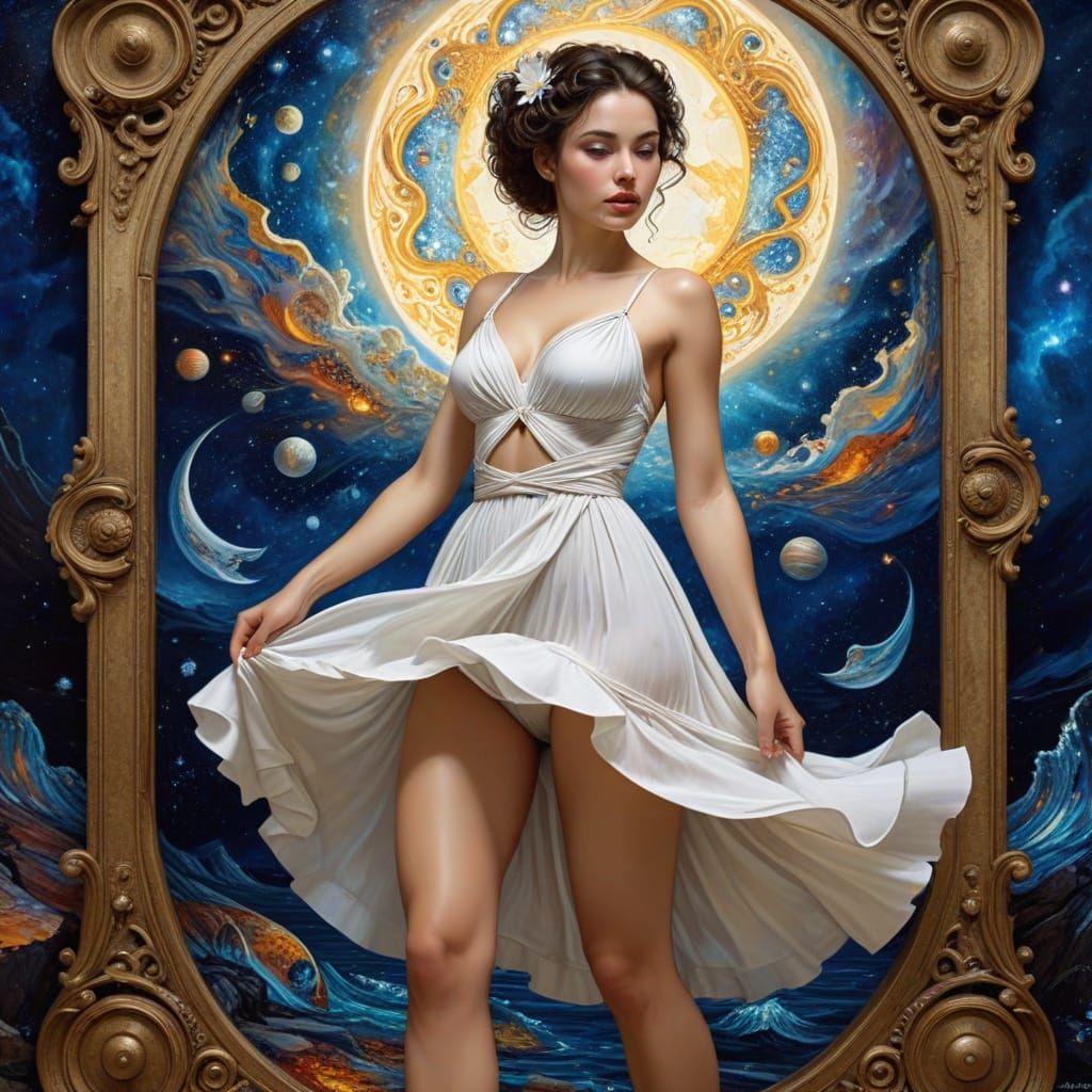 Greek Pin-Up Actress in Maximalist Poster Art