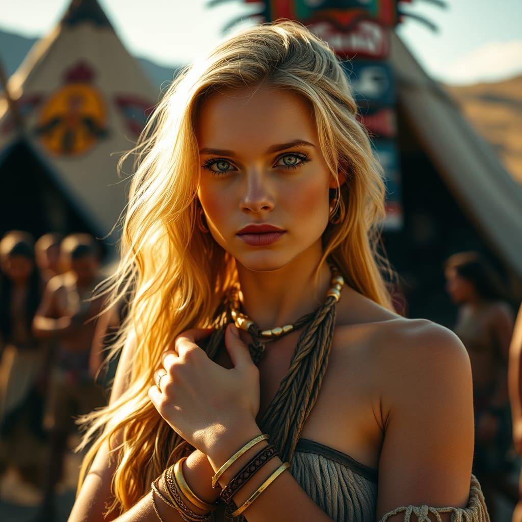 Dans un village Indien Apache,