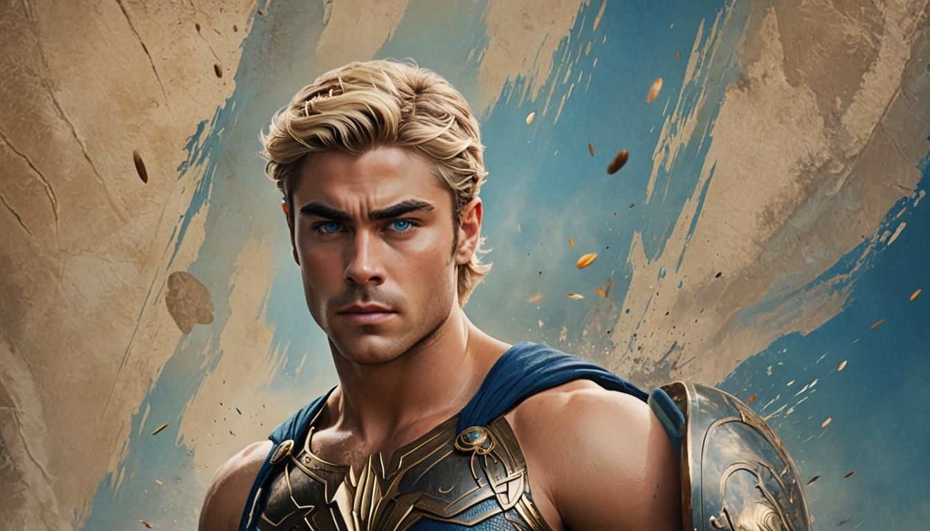 Hyperrealistic Prince with Blond Hair and Blue Eyes