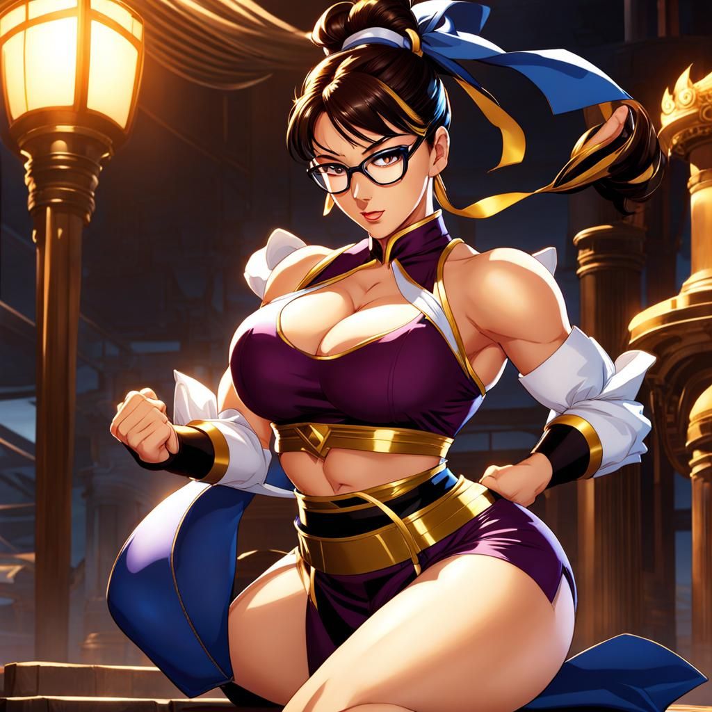 Chun Li from Street Fighter with Glasses