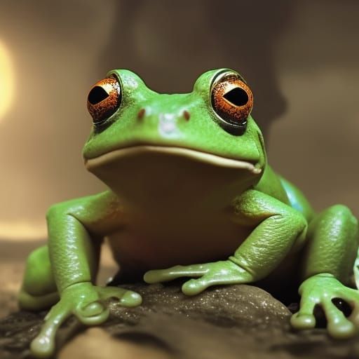 Cinematic Frog in Digital Matte Painting Style