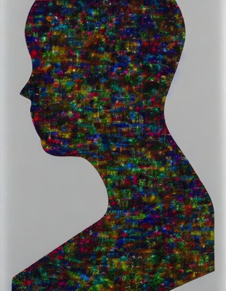 Abstract Acrylic Glass Portrait on White