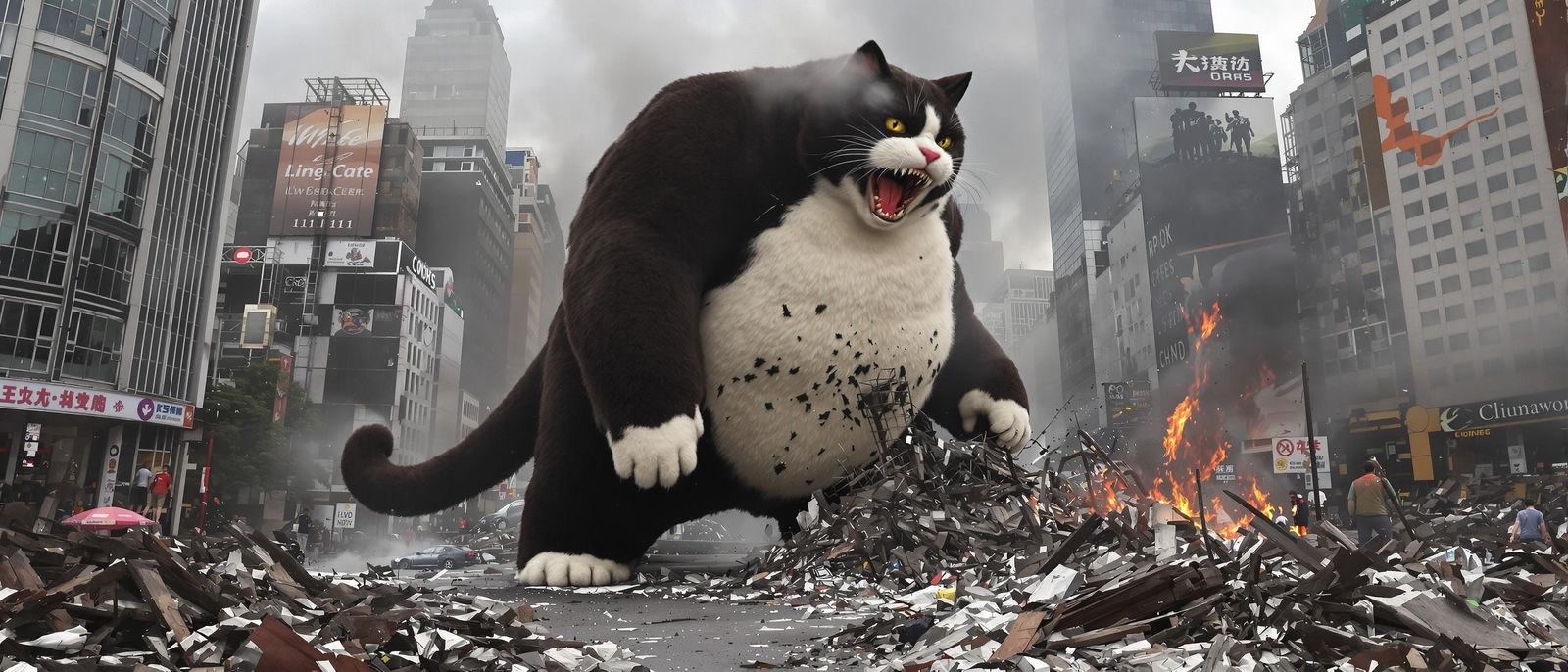 Gargantuan Tuxedo Cat Unleashes Apocalypse