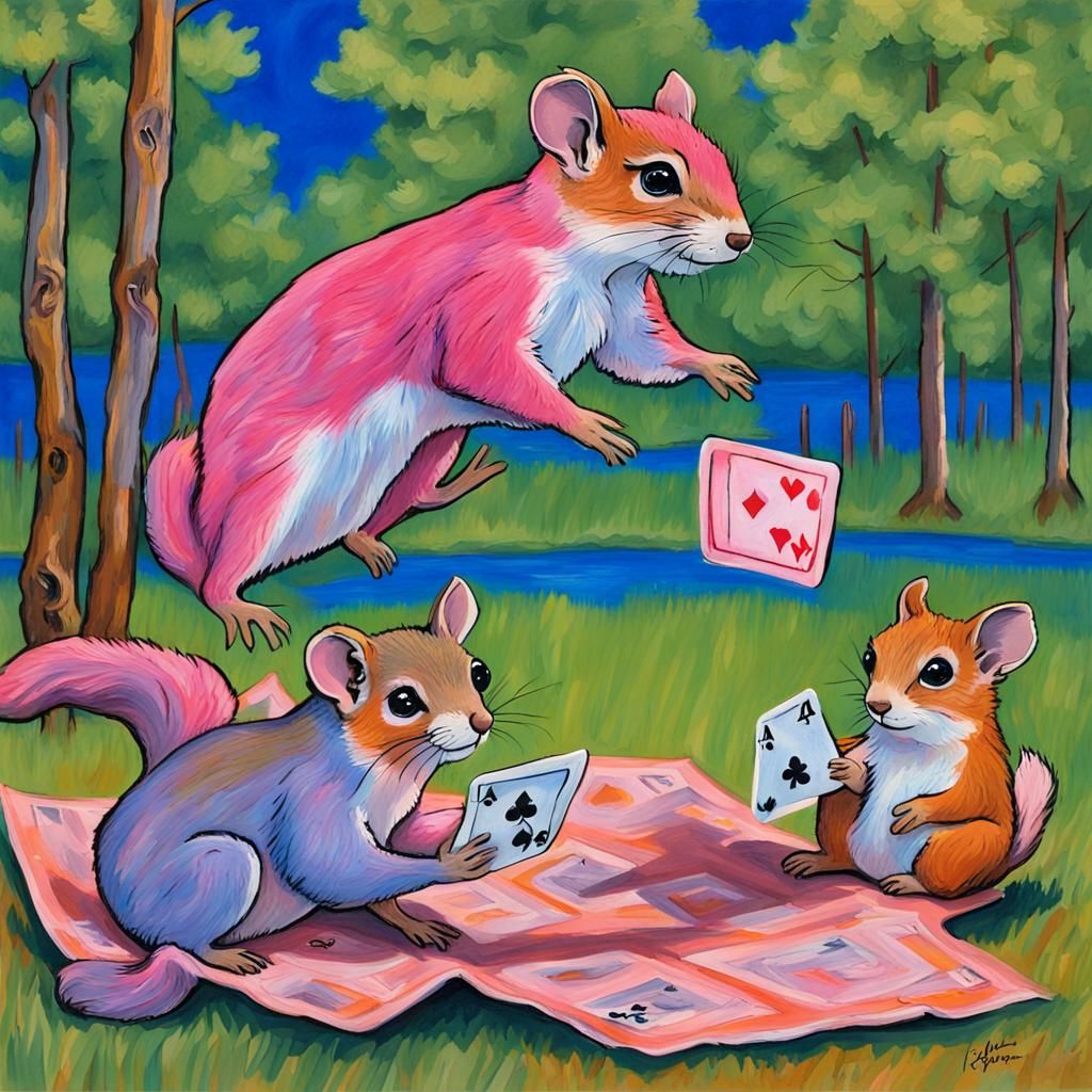 Flying Squirrel Card Game in Renaissance Style